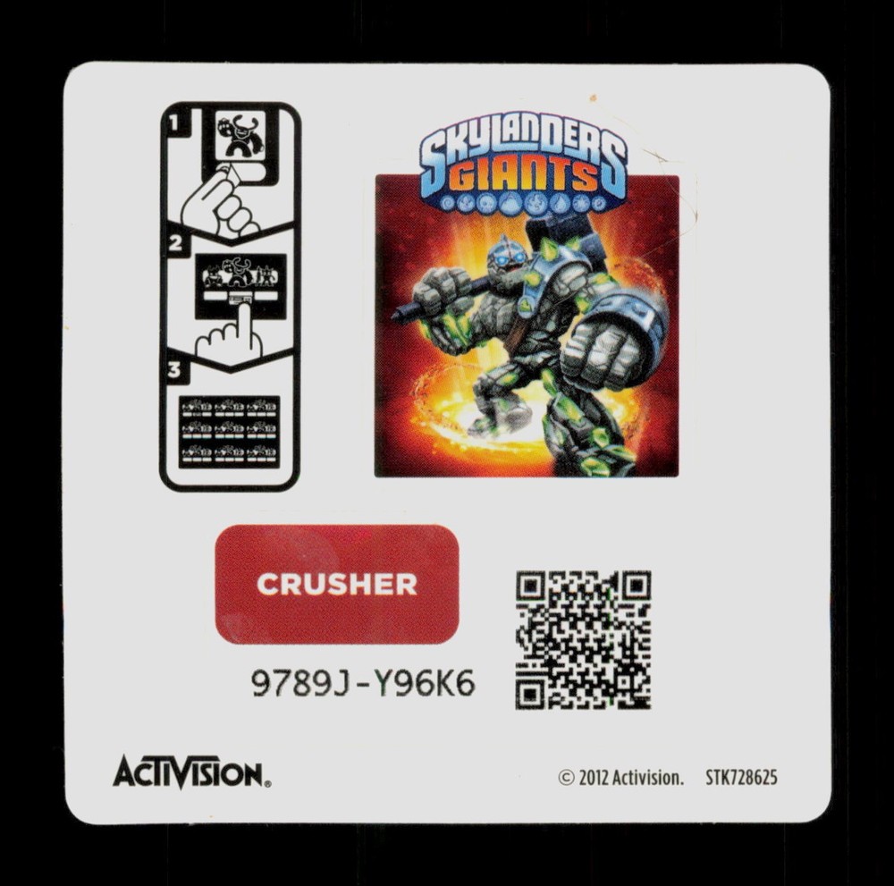 Crusher Skylanders Giants 2012 Activision Sticker