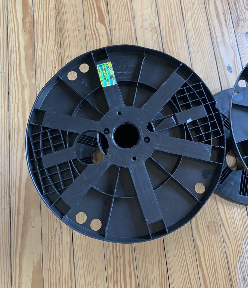 2 - Large REEL OPTIONS Black Spool Heavy Duty Plastic Core Organize Wire Cable