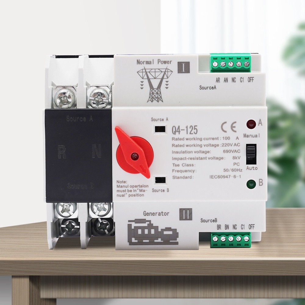 Dual Power 100A Automatic Transfer Switch 2P for Efficient Power Management