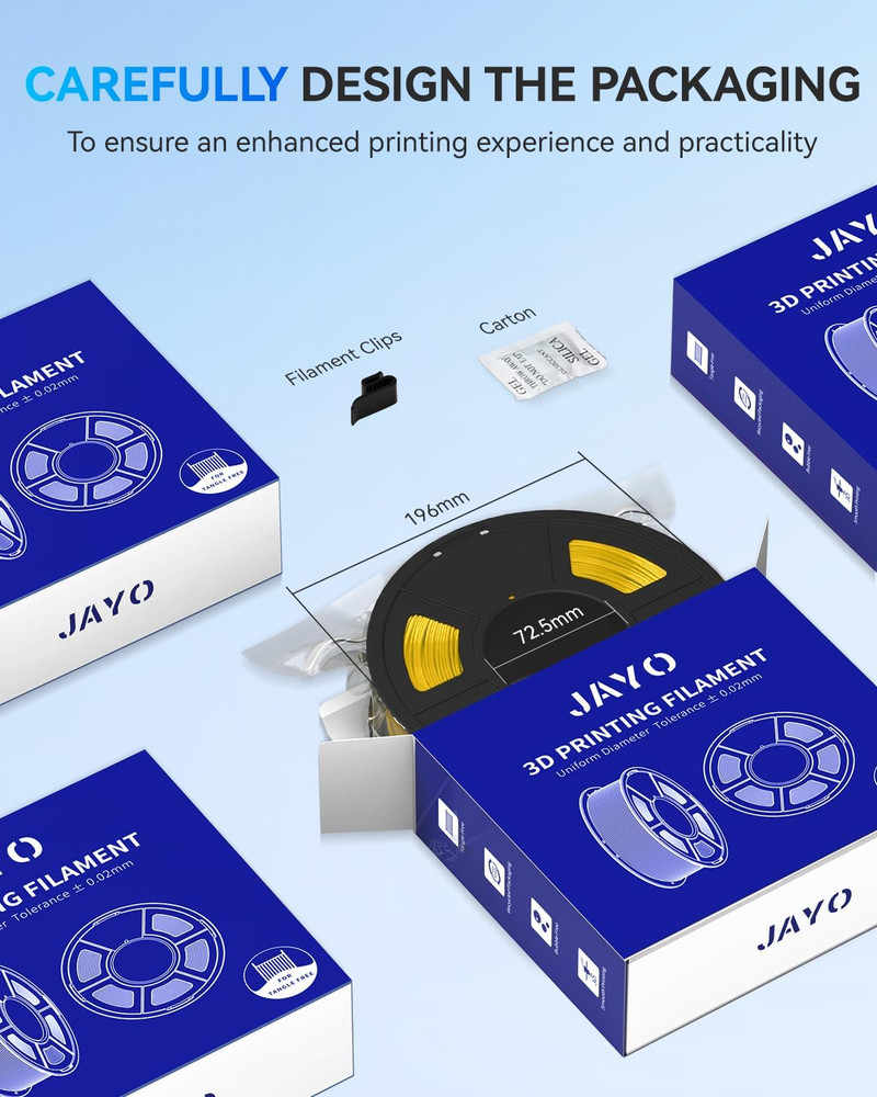 JAYO PLA+ 5KG Large Spool Black 1.75mm Filament 3D Printer PLA Plus No Bubbles