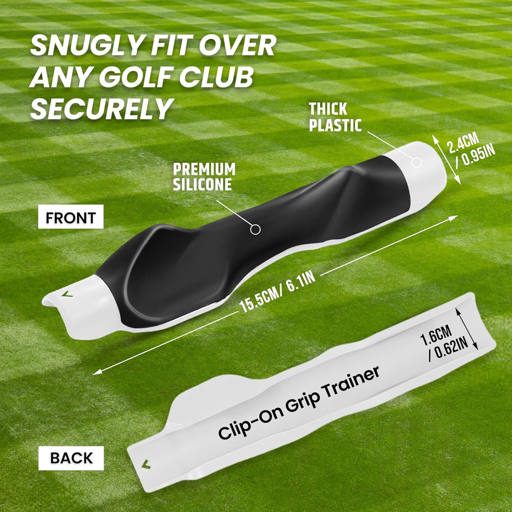 Clip-On Golf Grip Trainer, Golf Swing Training Aid for Improving Proper Hand Pos