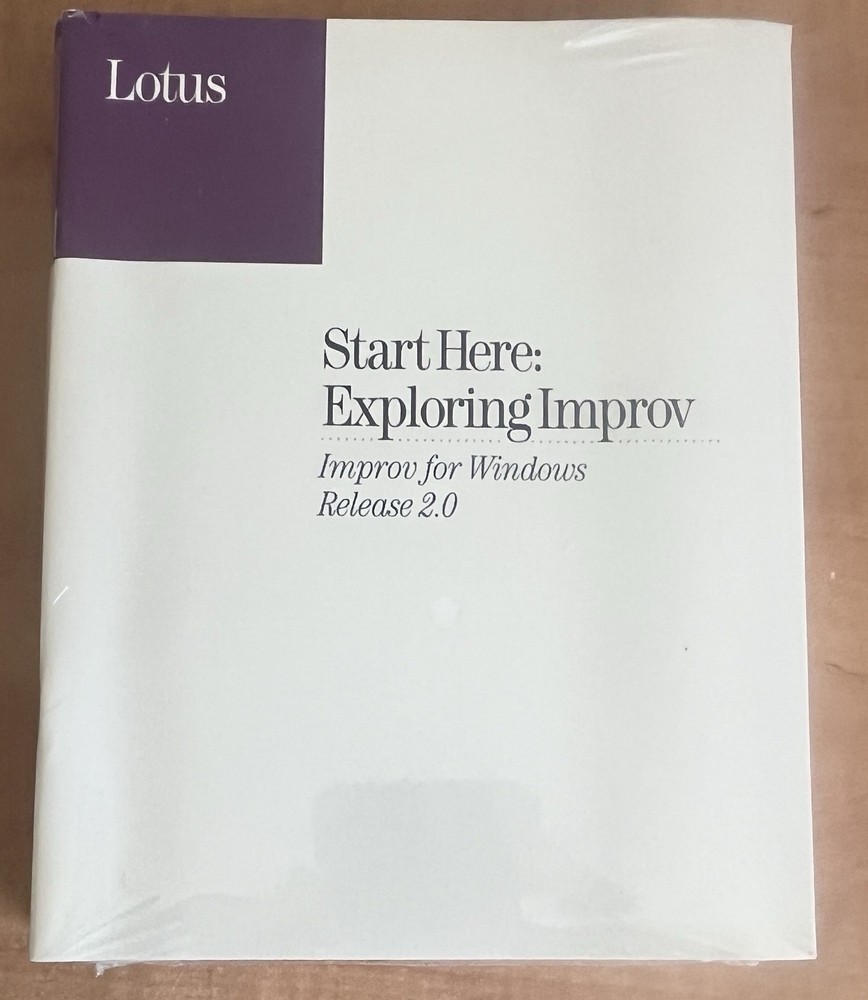 LOTUS Start Here: Exploring Improv for Windows 2.0 SEALED