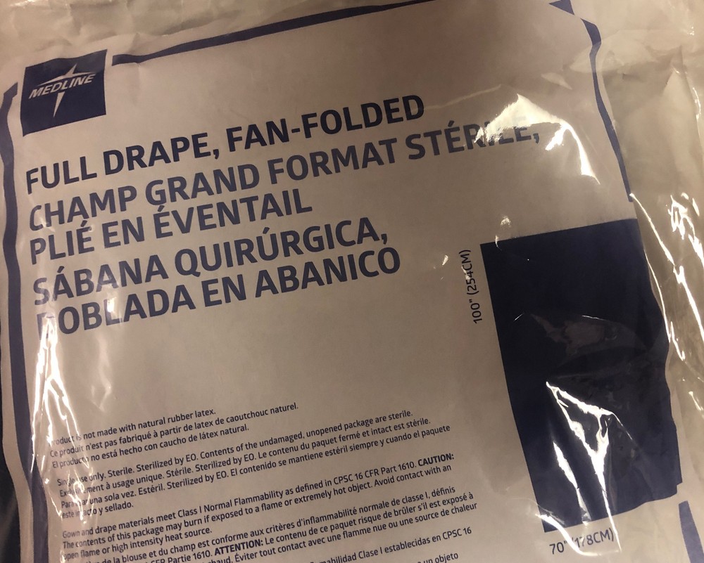 ONE PACK Full Drape Fan-Folded SIZE (100" x 70")