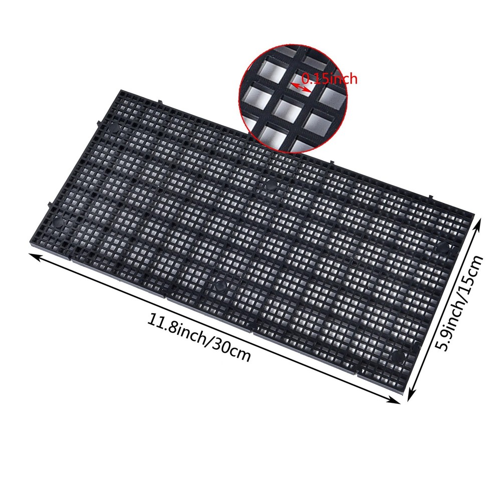 Plastic Grid Divider Tray Egg Crate Aquarium Isolation Bracket 8 PCS Black Tank
