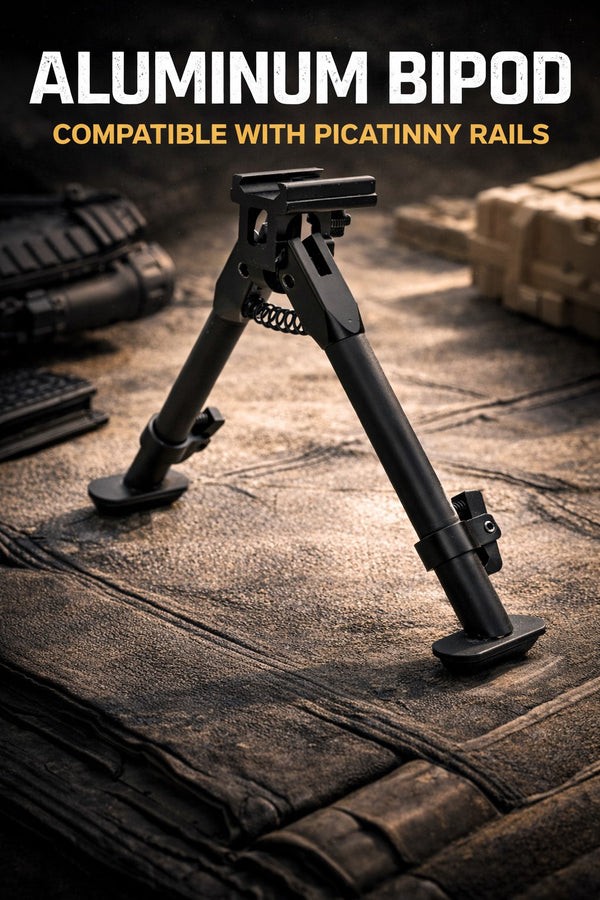 Tactical Support 6"inch Adjustable Rifle Clamp-on Bipod with Rail Mount Adapter