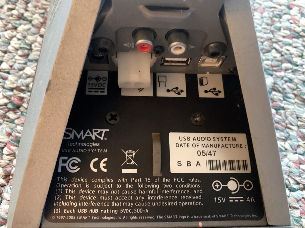 NO PS / Smart Technologies SBA-R1-NA USB Audio System Speakers