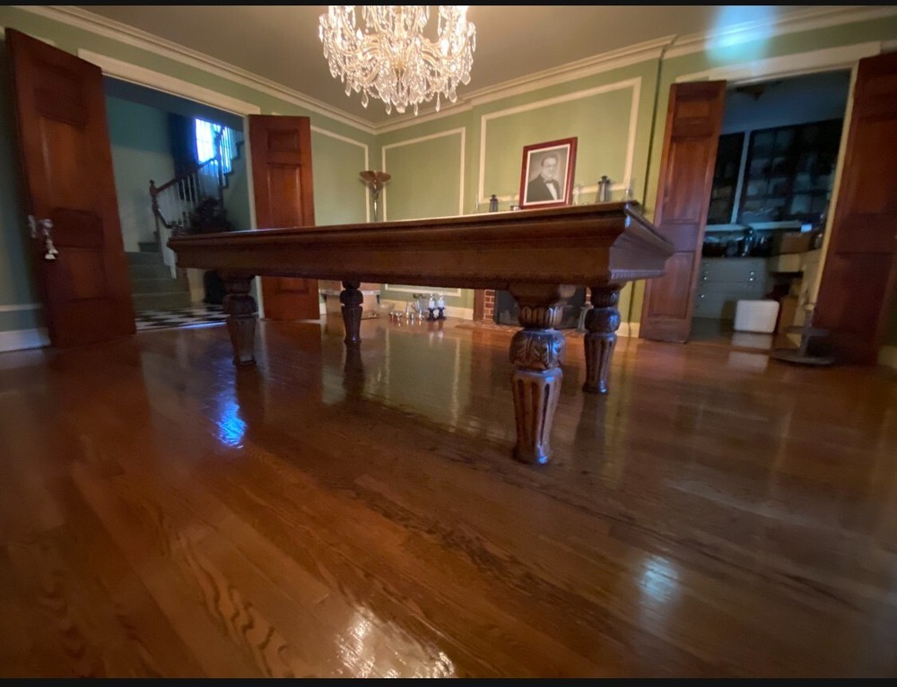 Elegant 8-foot maple pool table that transforms into a dining table. Barely used