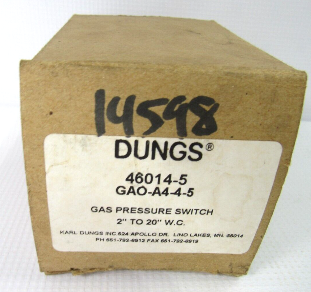 DUNG 46014-5 Gaspressure Switch 2''-20'' W.C.