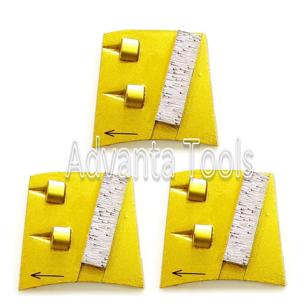 3PK Double Quarter Round PCD Quick Change Grinding Disc Plate - Clockwise