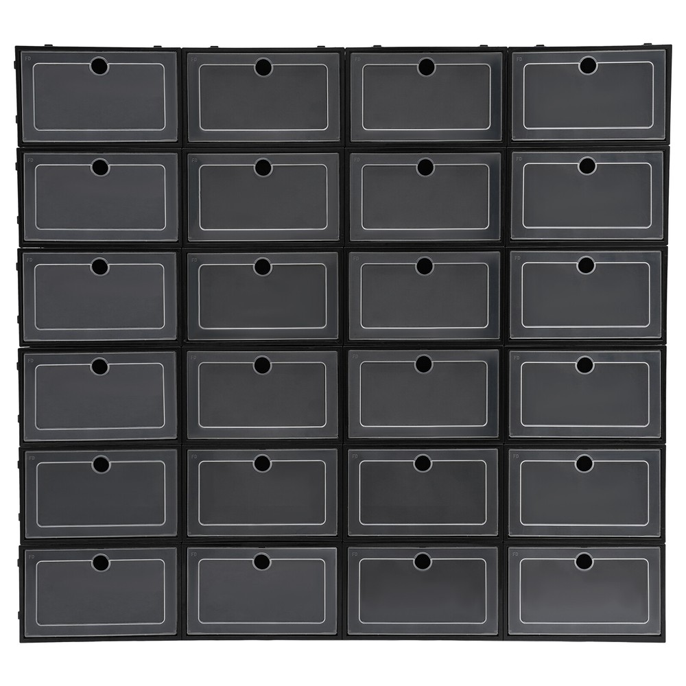 24 Pack Shoe Storage Boxes, Stackable Shoe Boxes, Shoe Storage Organizer NEW