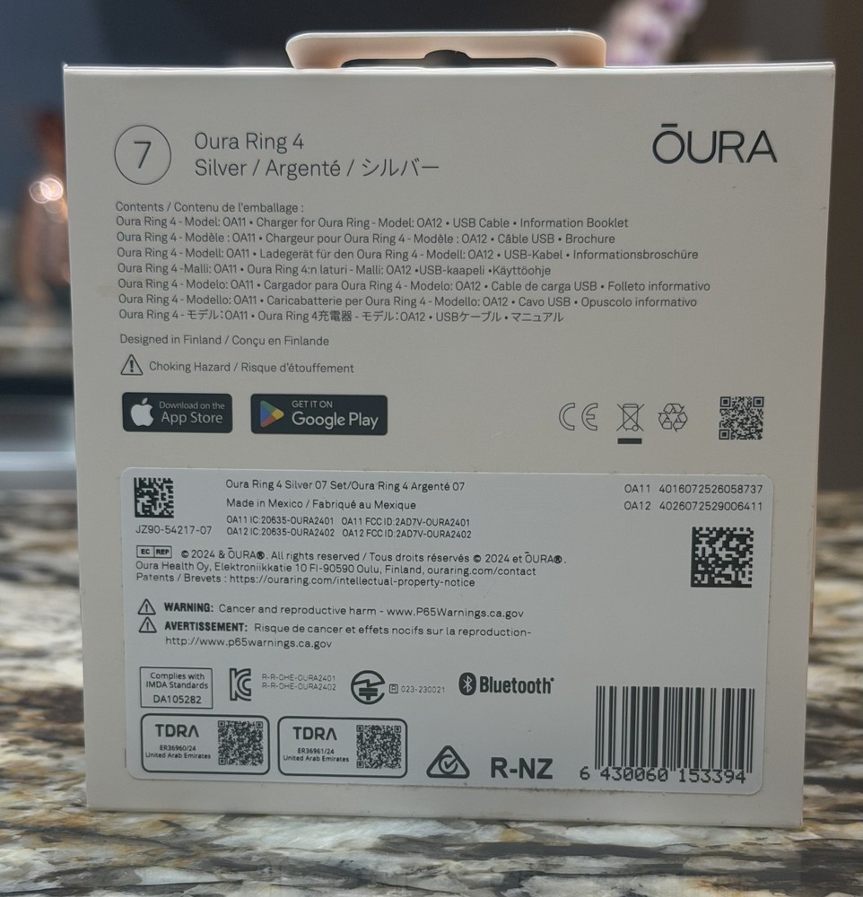 Oura Ring Gen 4 size 7 silver