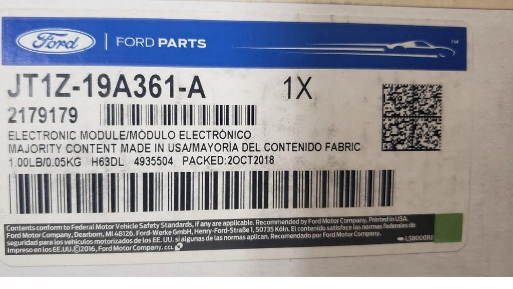 2018 Ford Transit Connect OBD2 Security System with Perimeter Plus JT1Z-19A361-A