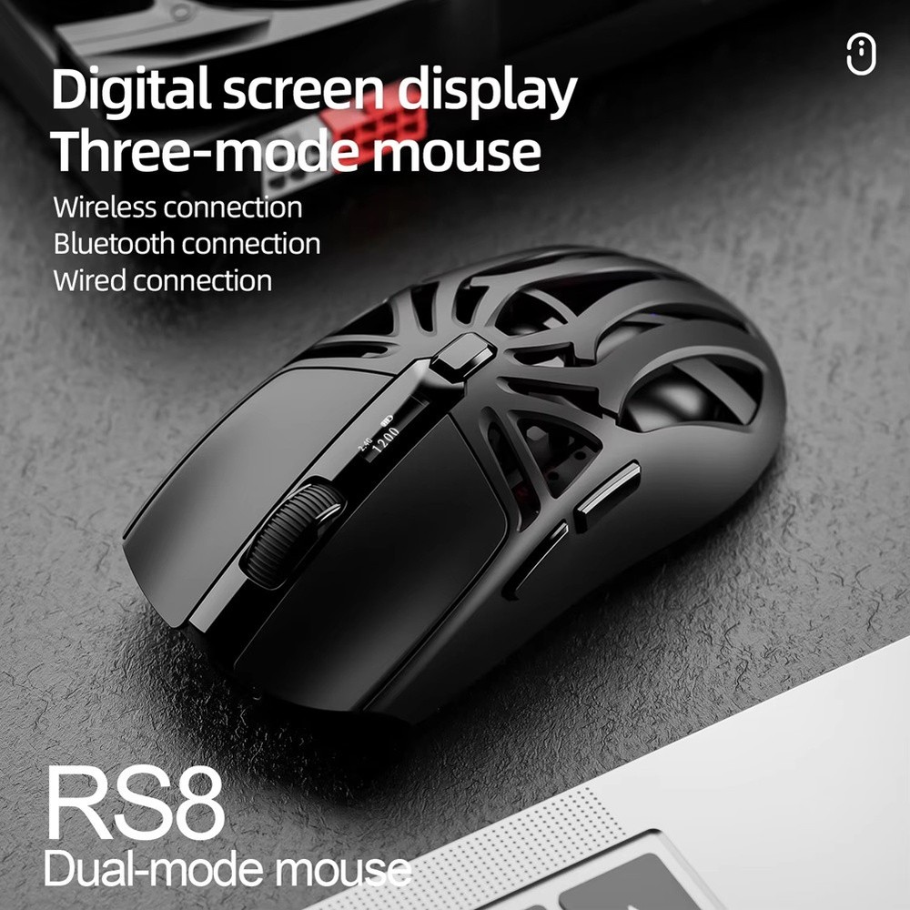 RS8 Bluetooth Mouse, 10000dpi, Three-Mode Connection, Macro7075