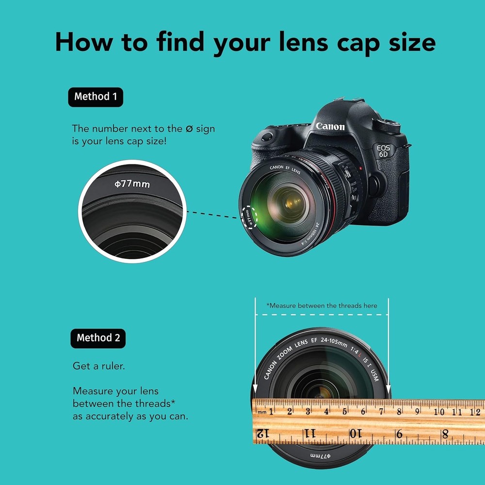 3X Camera Lens Cap Leash with Elastic String, Compatible with Universal DSLR SLR