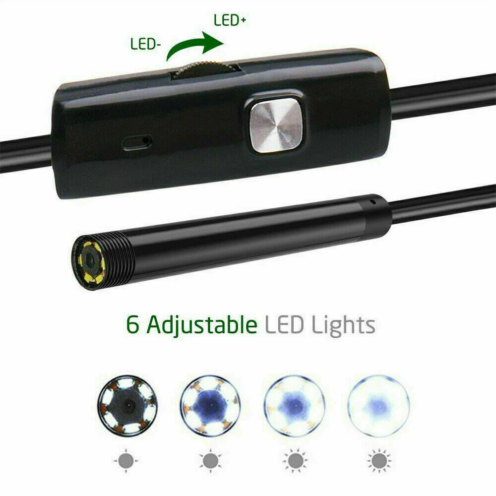 For Android 3FT 7.0MM Snake Endoscope Borescope 7mm Inspection USB Camera Scope