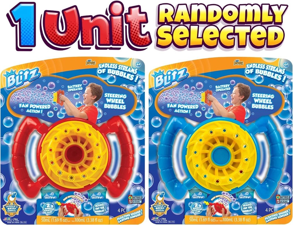 JA-RU Blitz Fan Bubble Wheel Blower w/ 2 Non Toxic Bubble Soap Solution (1...