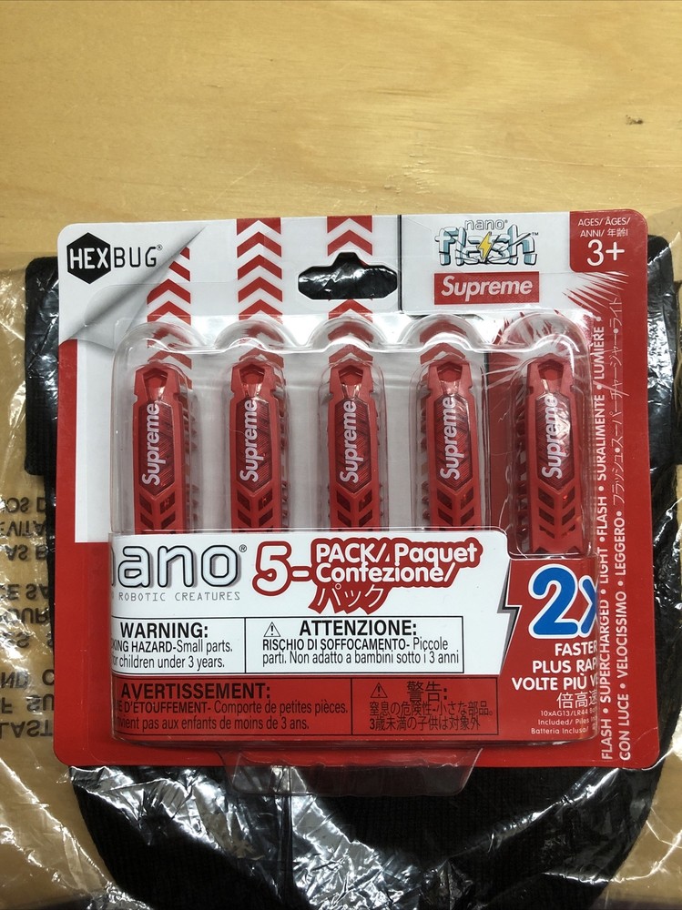 Supreme Hexbug Nano Flash 5 Pack Red in Hand + Hex Bug Arena!