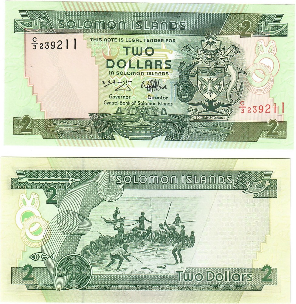 Solomon Islands 2 Dollars 1997 UNC