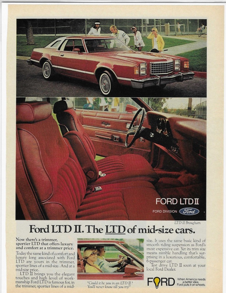 FORD LTDII BROUGHAM ORIGINAL PRINT AD