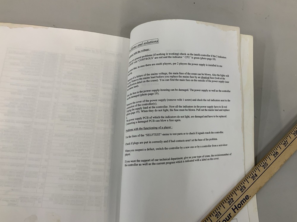 Eliot Arcade Game Intelli Grab Operating System Manual