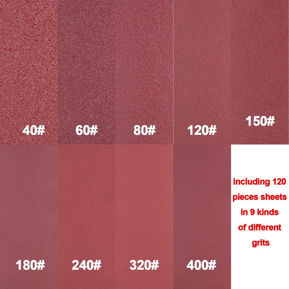 120 Pieces Triangular Sandpaper, Triangle Sanding Sheets Fit 31/8 Inch Oscill...