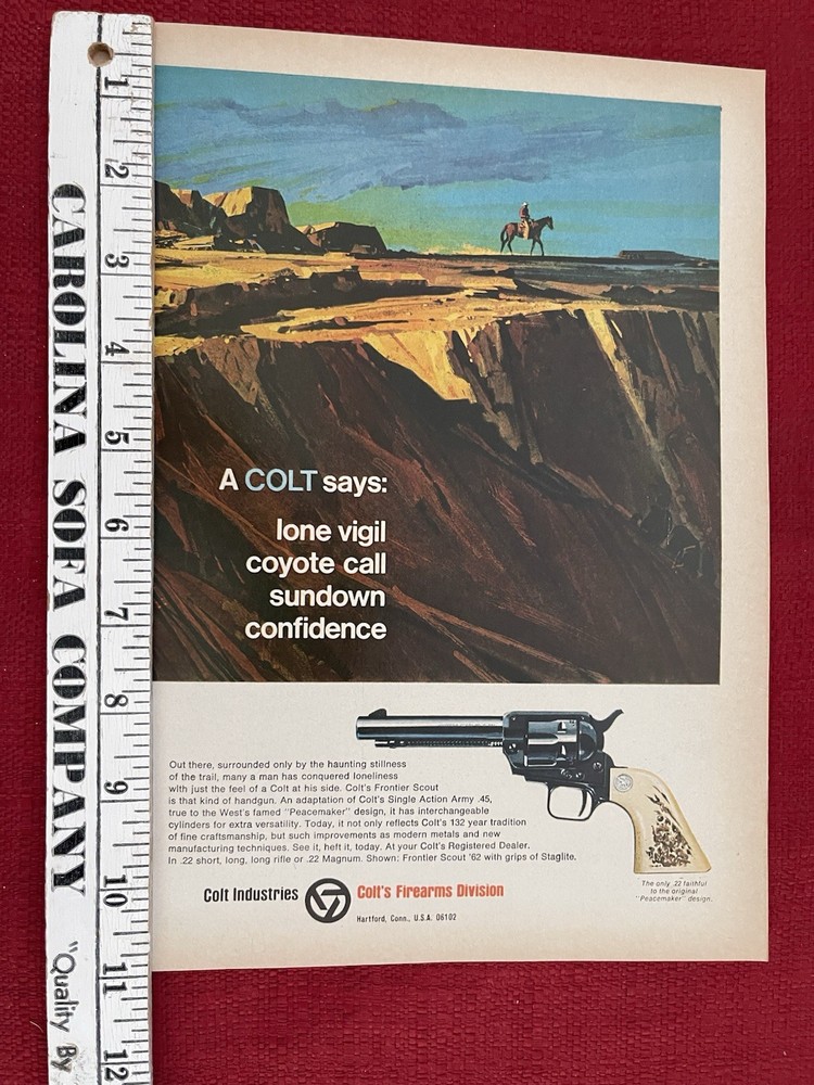 Vintage 1968 Print Ad Colt Frontier Scout .22 Peacemaker Advertisement