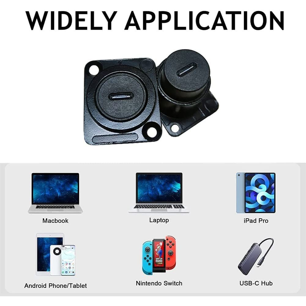 2PCS USB 3.1 Type C Panel Mount Coupler, D-Type Module USB C Pass Through Con...