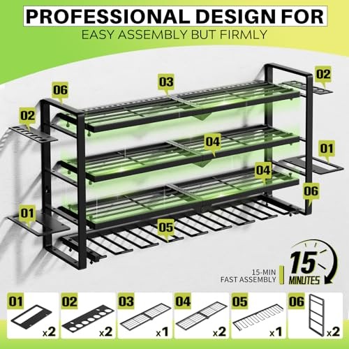 Large Power Tool Organizer Wall Mount, Garage Storage Cordless Tool black