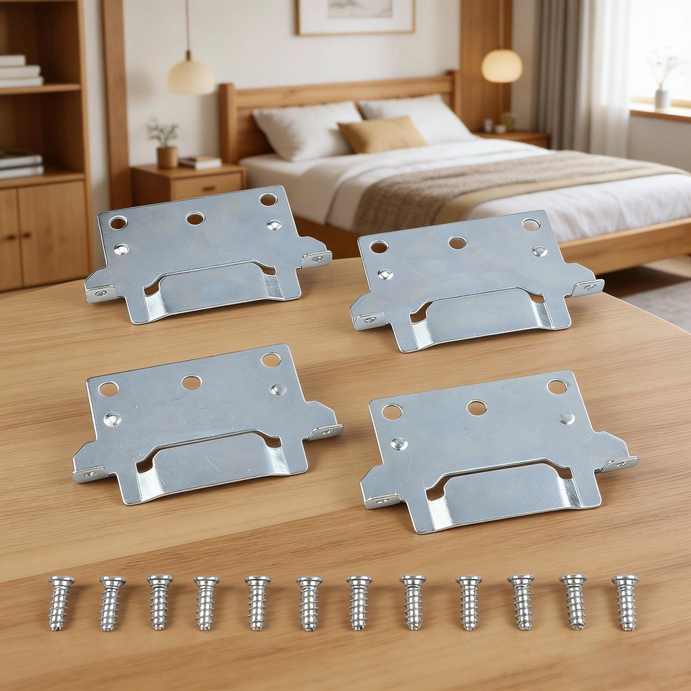 4 Pack Bed Frame Mounting Plates Compatible with 116791 for Multiple Uses