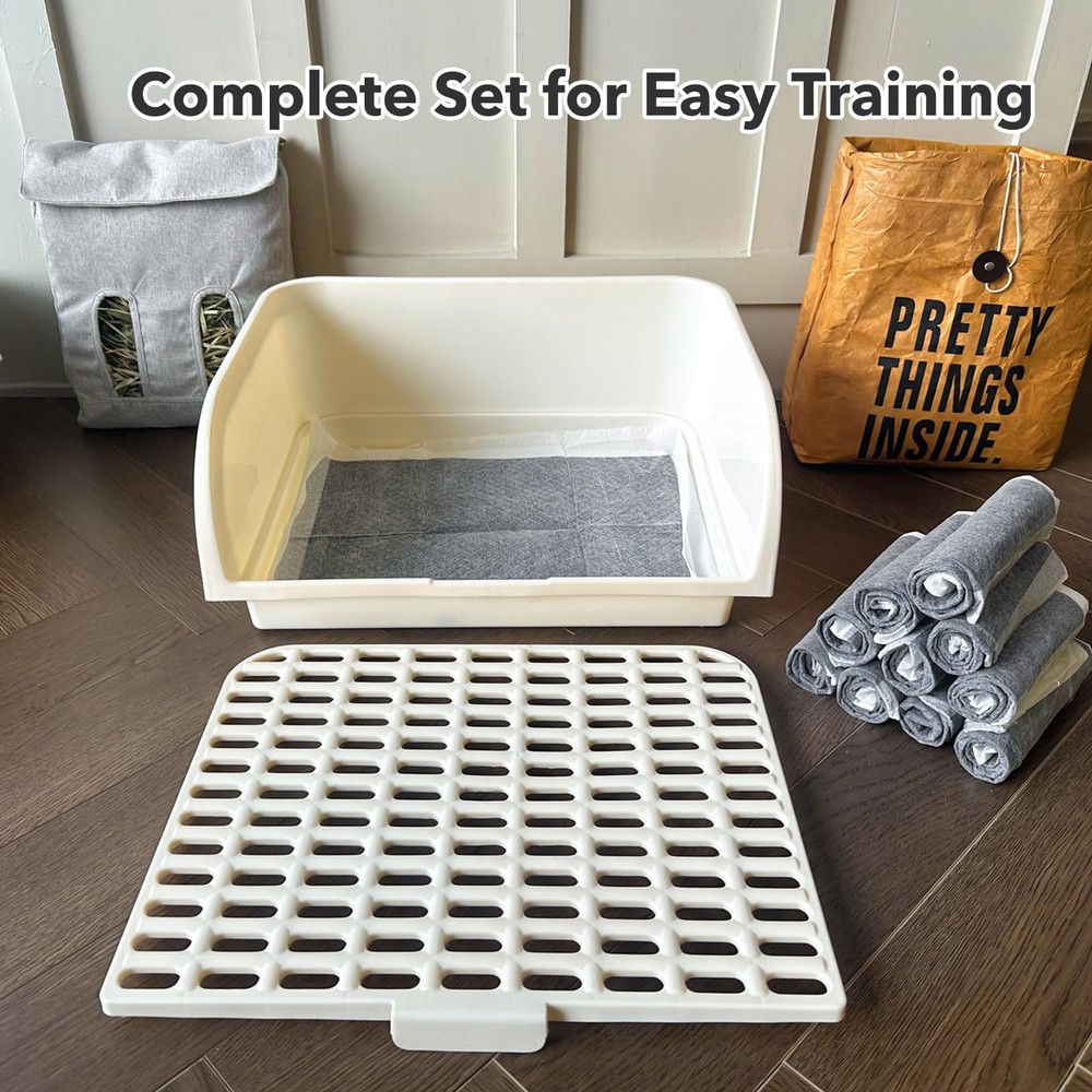 Rabbit Litter Box - Extra Large Bunny Litter Box, Easy to Clean and Disassemb...