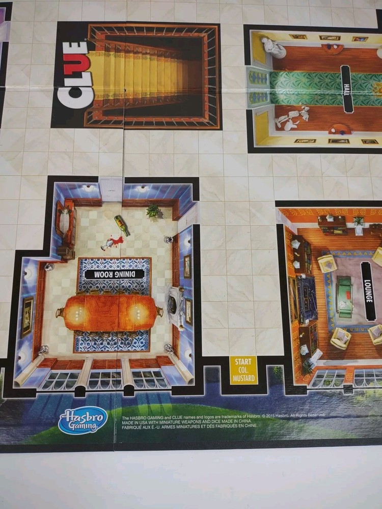 2015 Hasboro Clue Game - Replacement Parts - Board Game
