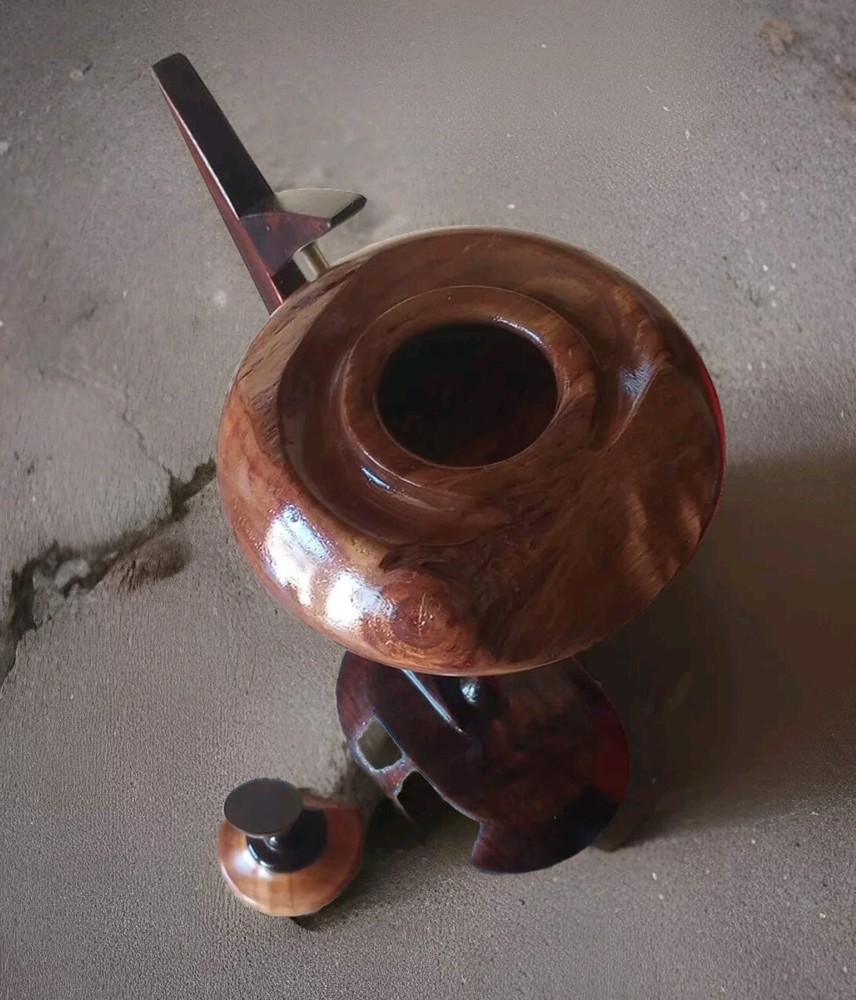 BLACK WALNUT LIDDED VASE HANDMADE