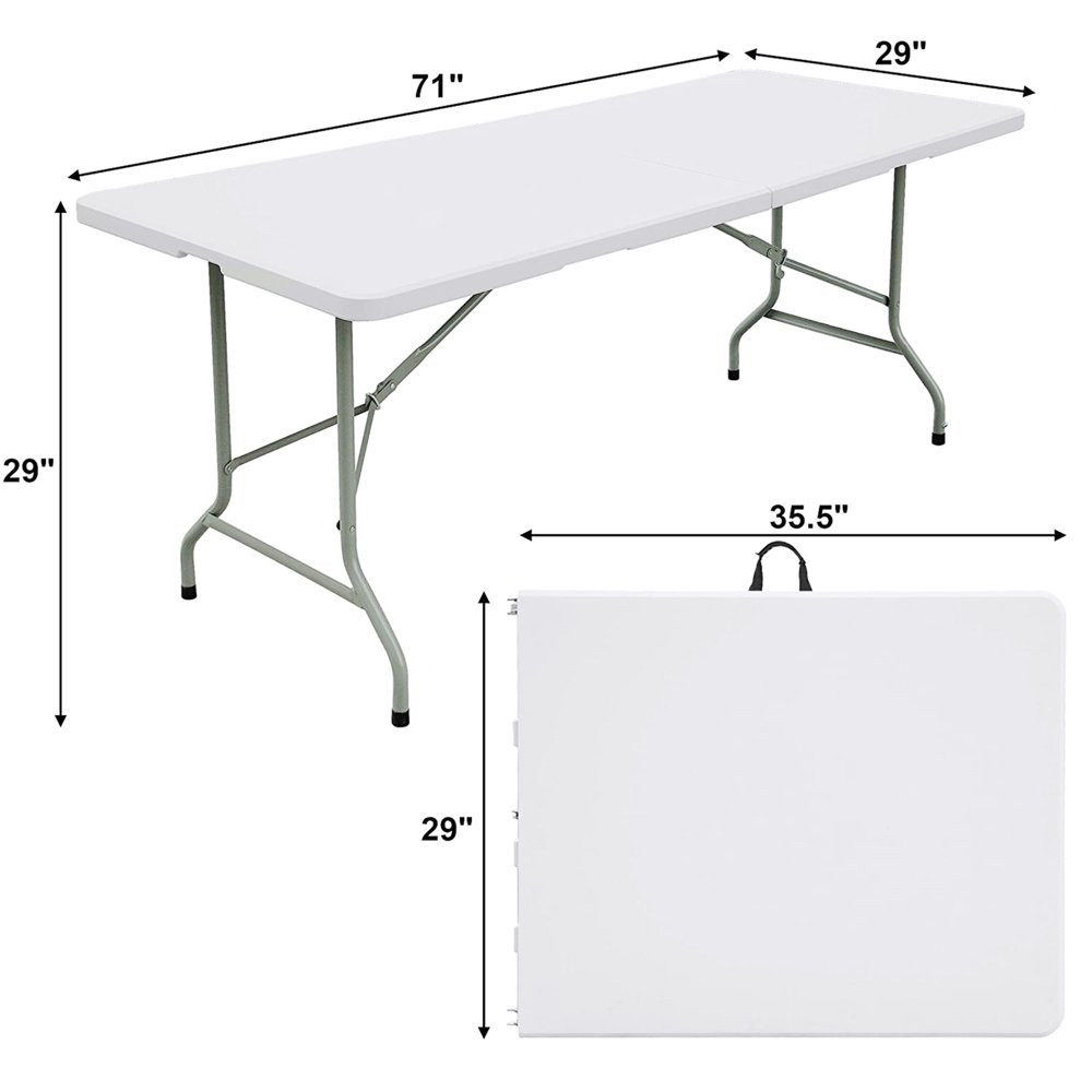 6 FOOT FOLDING TABLE Plastic Indoor/Outdoor White