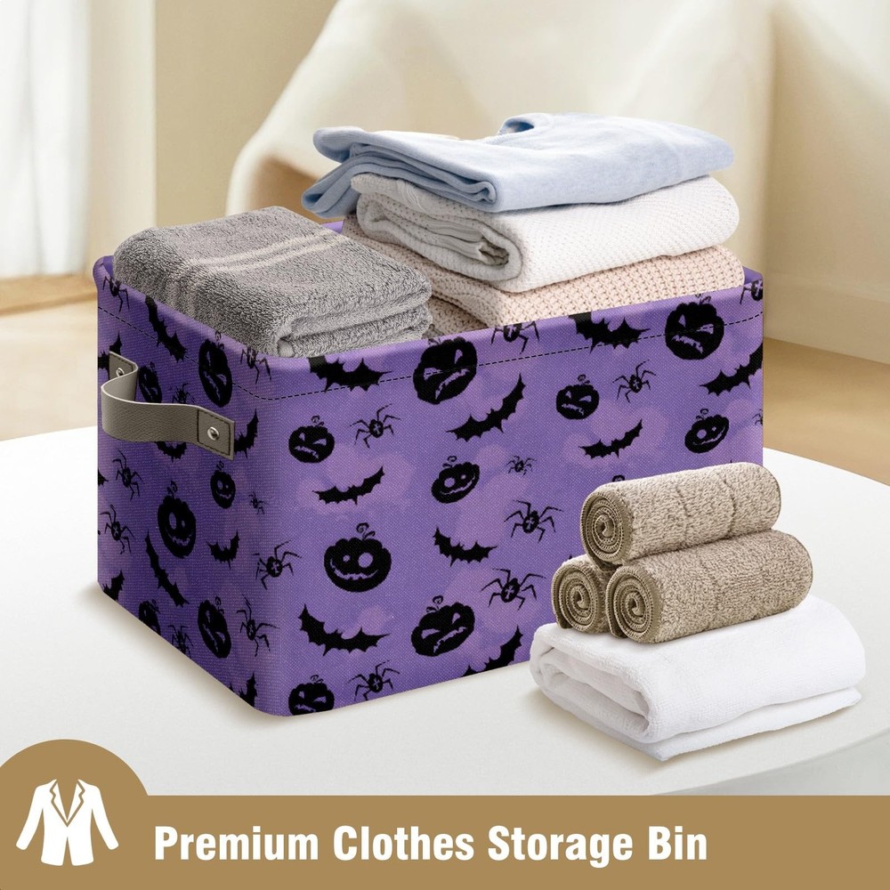Halloween Bin Ghost Basket Large Foldable Storage Bin Cube Collapsible Organizer