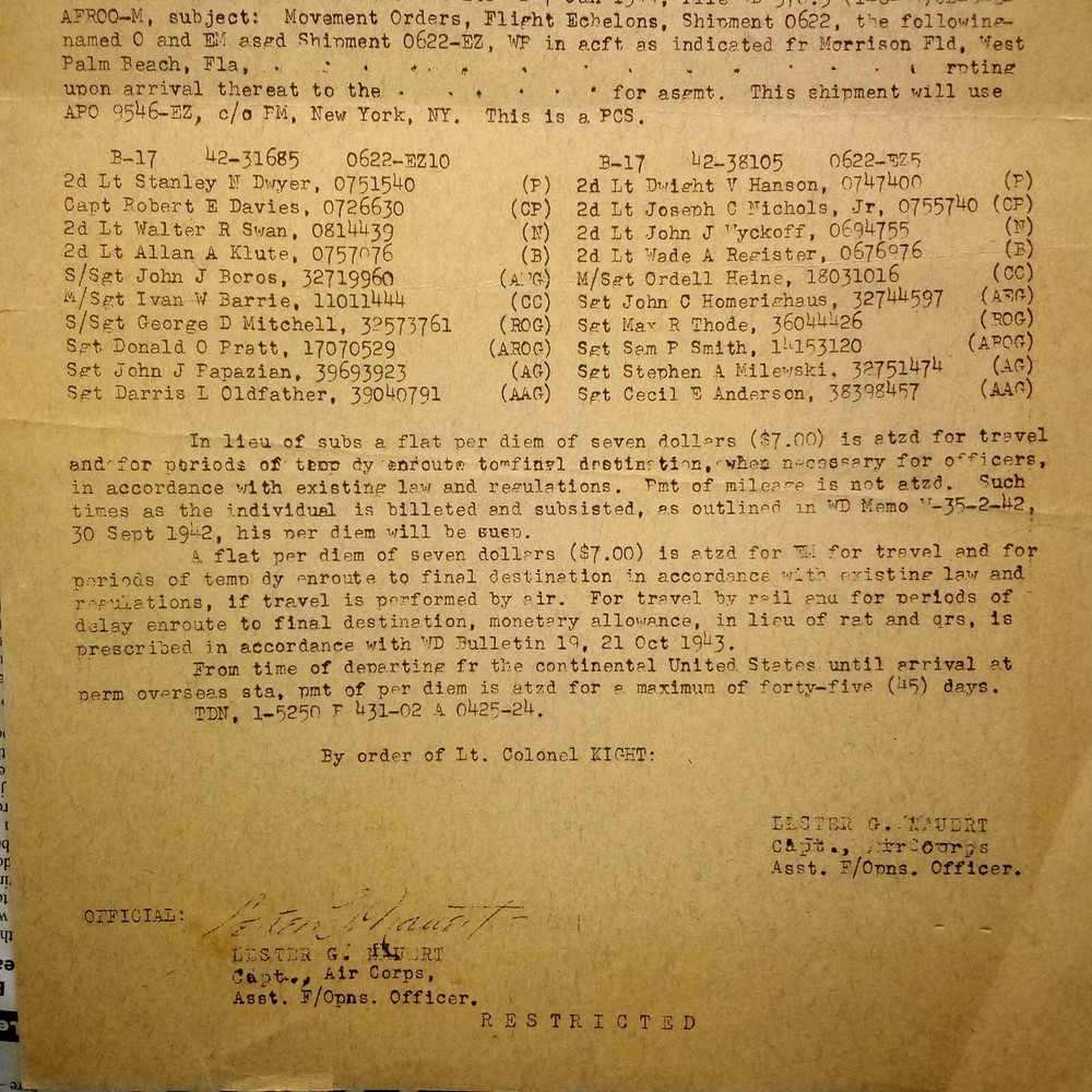 WWII OPERATIONS ORDERS Restricted 1944 Caribbean Wing ATC Morrison Field WPB FL