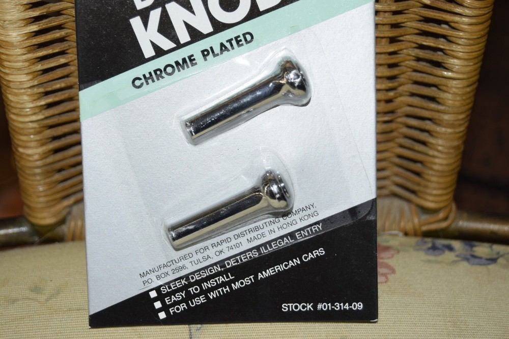 New! - 2 Pack of Chrome Plated Car Door Lock Knobs