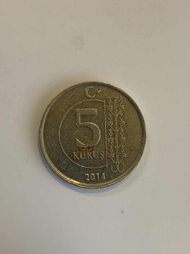 2014 Turkish Lira 5 Kurus coin