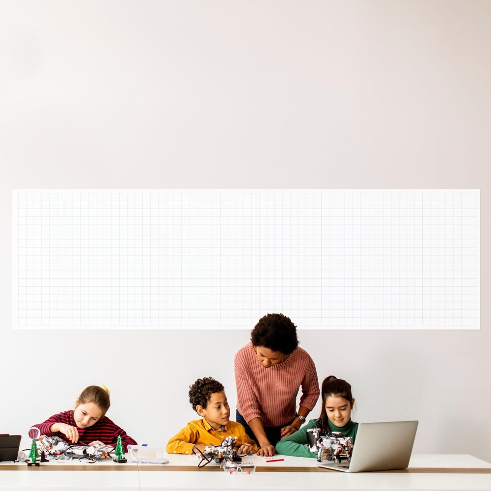 Geyer 36"x120" Large Blue Grid 2" Graph Paper Roll for Plotting/Drawing