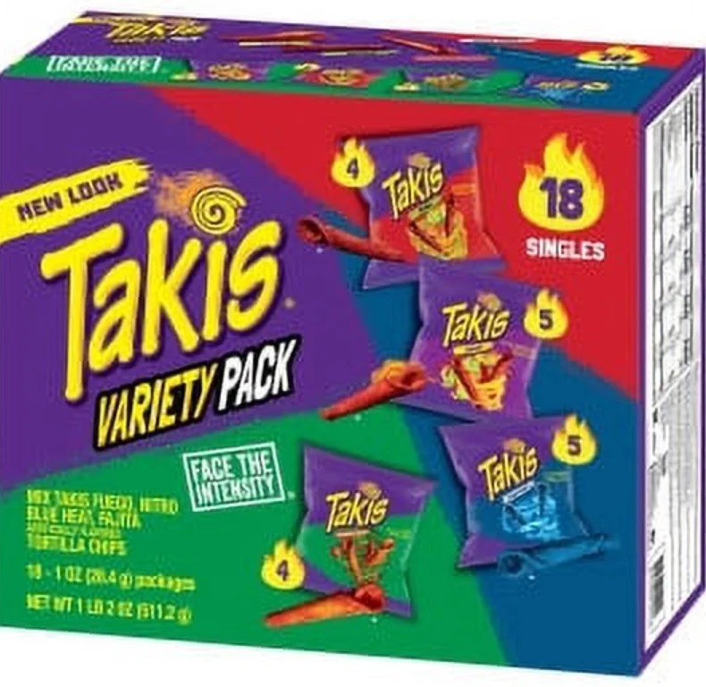 Takis 18 pc / 1 oz Variety Pack, Assorted Rolled Tortilla Chips