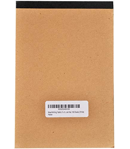 Writing Tablet, 6" x 9" Paper Pad, Plain Note Pad, 100 Sheets (70104)