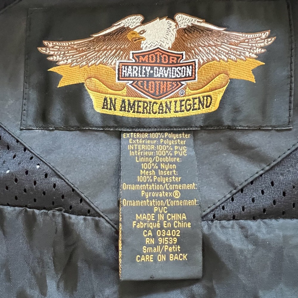 Harley Davidson Mens Rain Jacket Small Black PLEASE READ