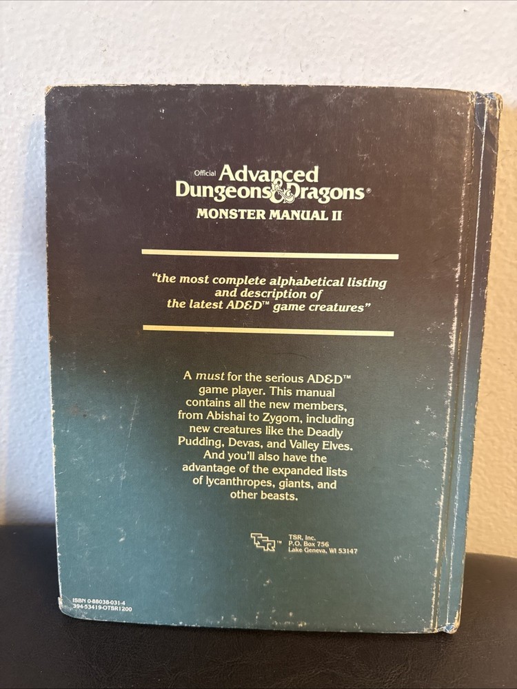 ADVANCED DUNGEONS & DRAGONS MONSTER MANUAL 2 TSR 1983