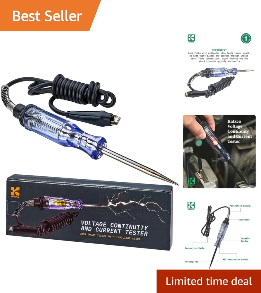 Versatile Voltage & Continuity Tester - 6-12V DC & 24V AC - Heavy Duty