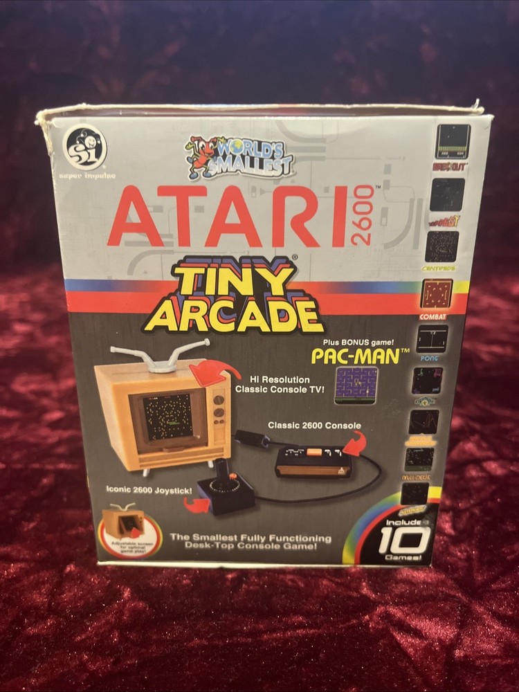 Atari 2600 Tiny Arcade Desktop Console 9 Original Games Including Pac-Man