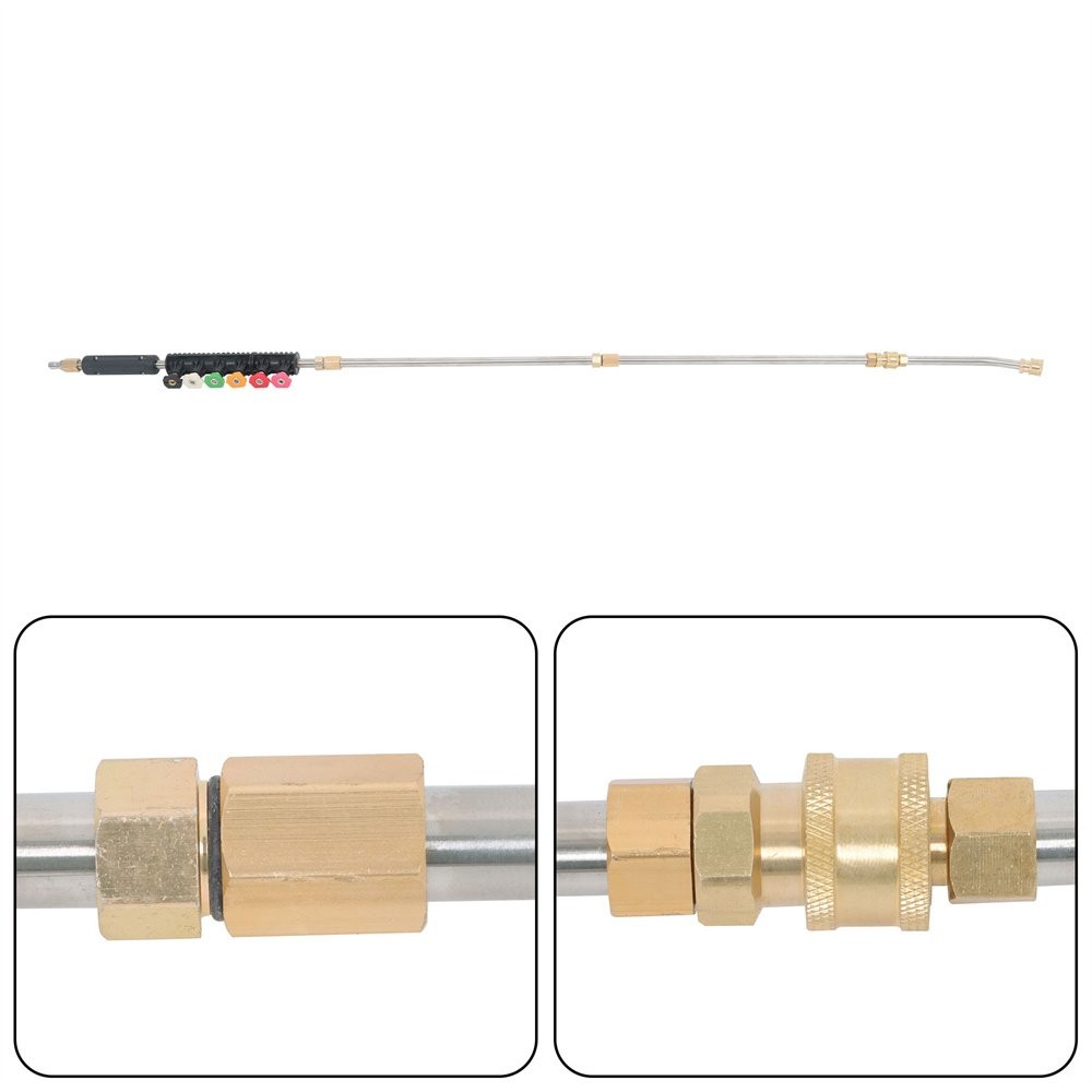9 Pack Power Washer Lance With Atomization Nozzle Tips And Attachment Curved Rod
