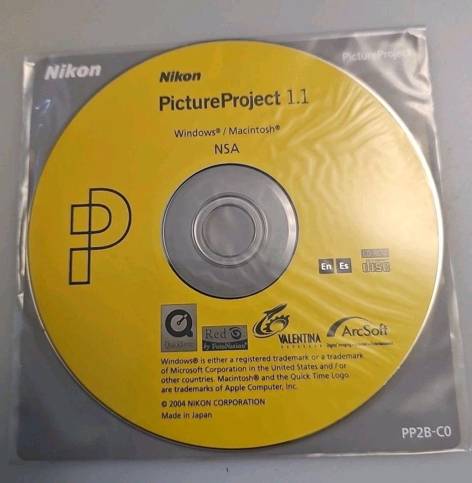 Nikon Picture Project 1.1 Windows & Mac CD-Rom & Reference Manual. New Sealed