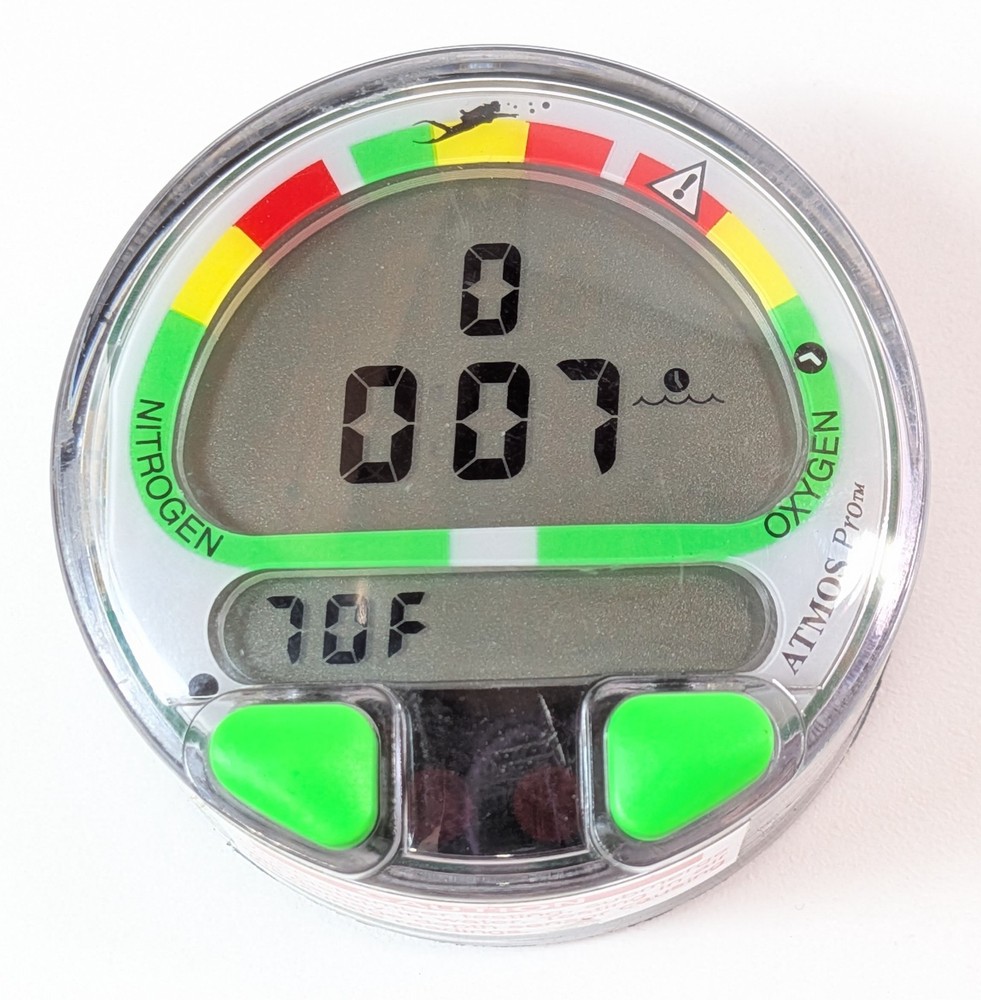 Aeris Atmos Pro Air & Nitrox Puck Module Scuba Dive Computer 2 Buttons #5975