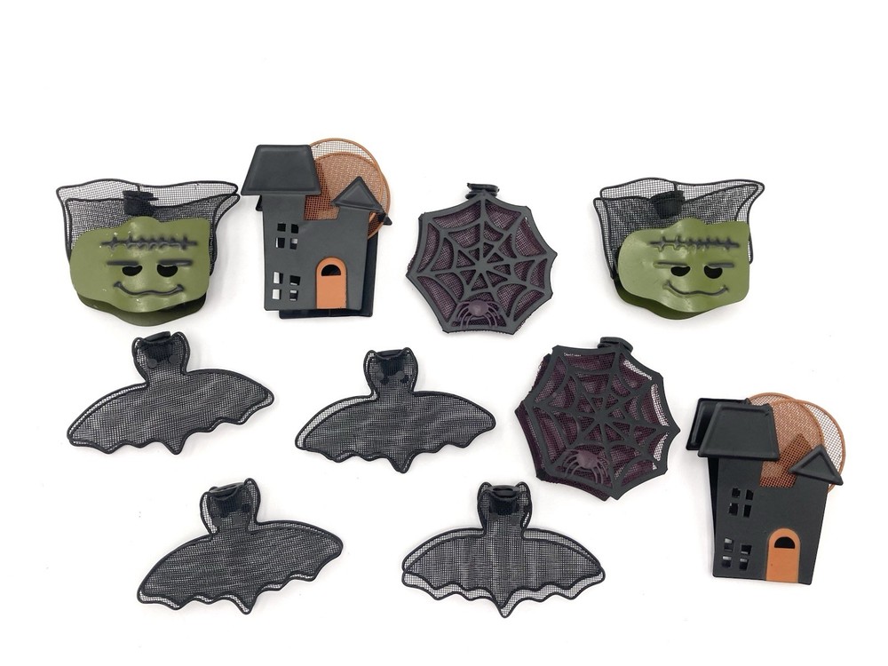 Halloween String Light Covers Only 10 Pc Wire Mesh Haunted House Monster Spider