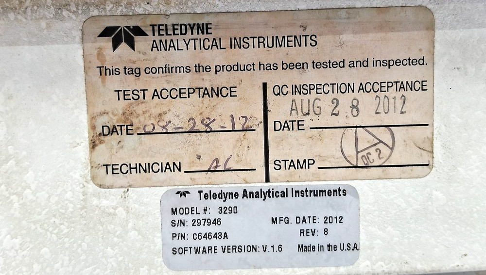 "PARTS ONLY NOT WORKING" TELEDYNE ANALYTICAL 3290 PERCENT OXYGEN ANALYZER