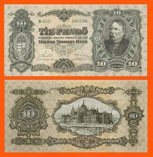 HUNGARY 10 PEENGO 1929 *  Copy